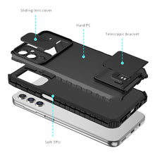 For Samsung A17 5G Case Dual Layer Camera Protection Kickstand + Tempered Glass