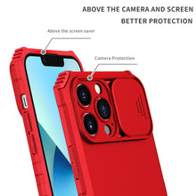 For iPhone XR Case with Sliding Camera Protection and Kickstand + Tempered Glass
