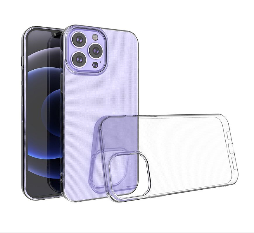 For iPhone 11 6.1 in. Case Slim Fit Minimalistic Crystal Clear + Tempered Glass