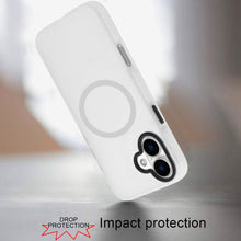 For iPhone 16 Plus 6.7in Case Magnetic Circle Rugged Frosted + Tempered Glass