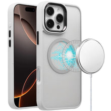 For iPhone 16 PRO MAX Case Magnetic Circle Soft w/ Metal Button + Tempered Glass