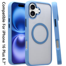 For iPhone 16 Plus 6.7in Case Soft Magnetic Circle Metal Button + Tempered Glass