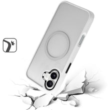 For iPhone 16 Plus 6.7in Case Soft Magnetic Circle Metal Button + Tempered Glass