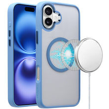 For iPhone 16 6.1inch Case Magnetic Circle Soft w/ Metal Button + Tempered Glass