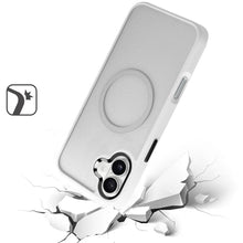 For iPhone 16 6.1inch Case Magnetic Circle Soft w/ Metal Button + Tempered Glass