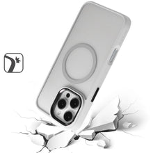 For iPhone 16 Pro 6.3in Case Magnetic Circle Soft w Metal Button +Tempered Glass