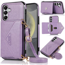 For Samsung Galaxy S24 Case Elegant Classy All in One Hybrid Wallet with Lanyard