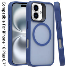 For iPhone 16 Plus 6.7in Case Magnetic Circle Smooth-Touch Cover +Tempered Glass