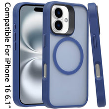 For iPhone 16 6.1inch Case Magnetic Circle Smooth-Touch Cover + Tempered Glass