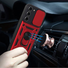 For Samsung S23 FE 5G Case Camera Lens Cover Ring Stand + Tempered Glass