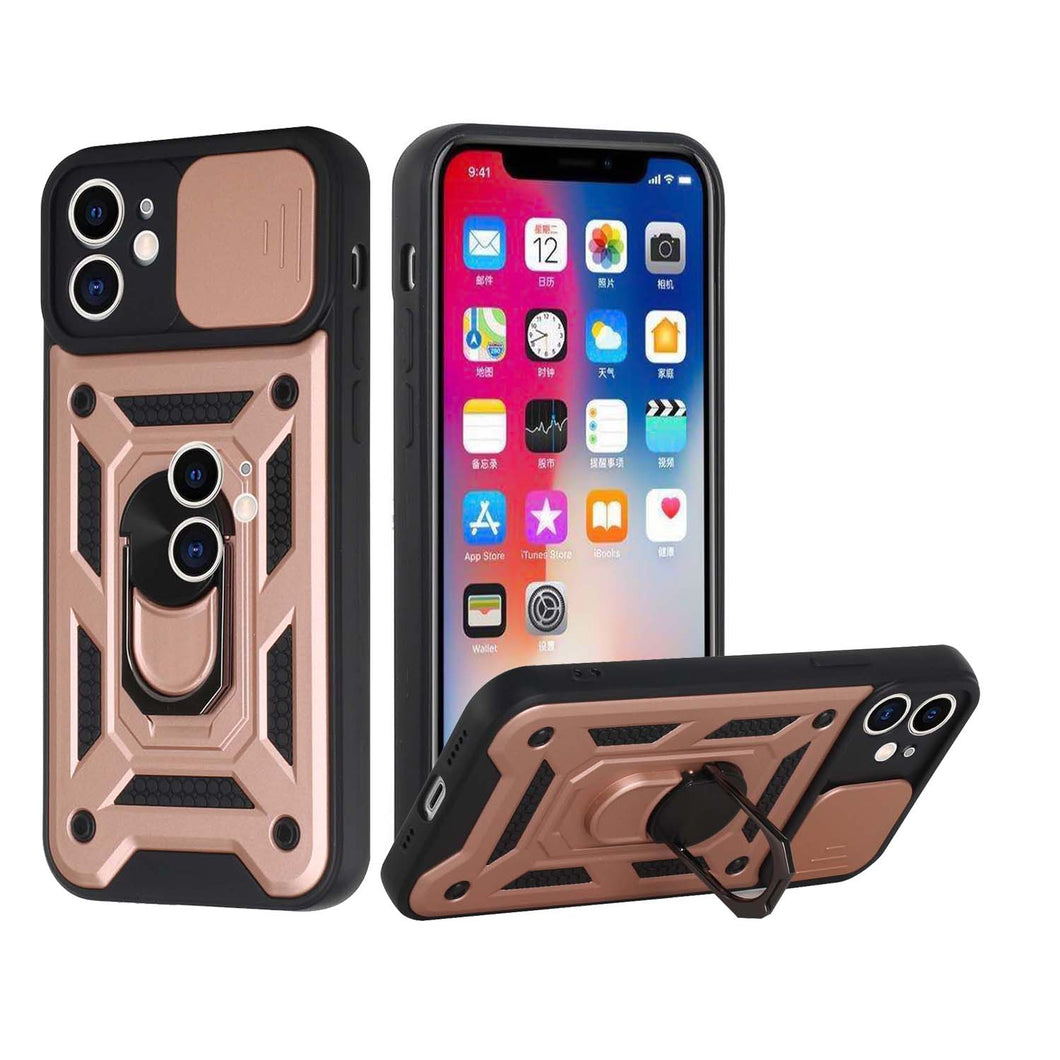 For Apple iPhone 11 Camera Lens Cover Magnetic Ring Stand Hybrid Case Cover