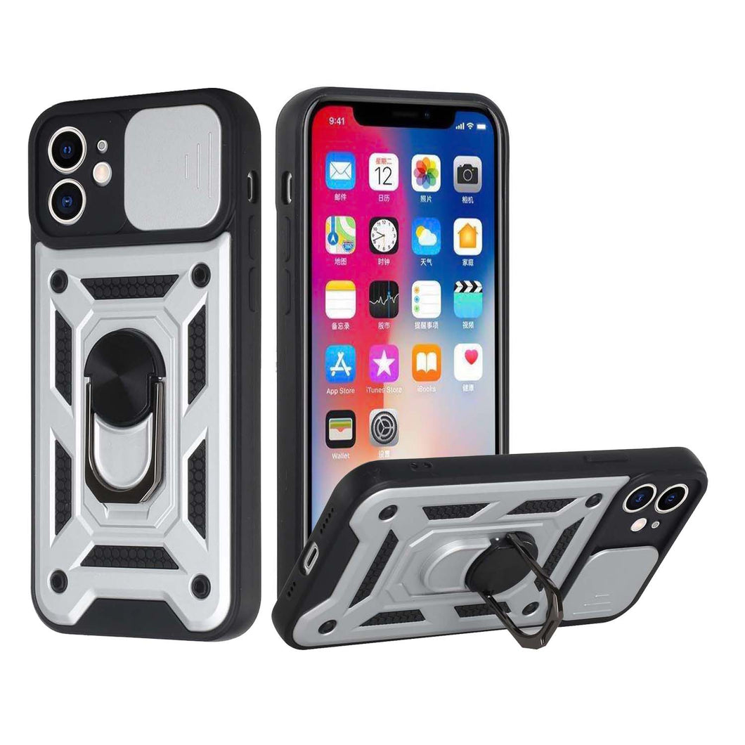 For Apple iPhone 11 Camera Lens Cover Magnetic Ring Stand Hybrid Case Cover