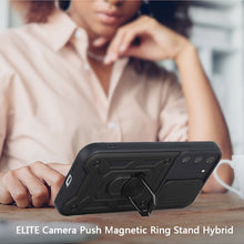 For Samsung Galaxy S22 Ultra ELITE Camera Push Magnetic Ring Stand Hybrid Case