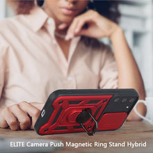 For Samsung Galaxy S22 Ultra ELITE Camera Push Magnetic Ring Stand Hybrid Case