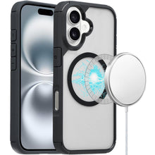 For iPhone 16 6.1inch Case Magnetic Circle Rugged Thick Layered + Tempered Glass