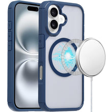 For iPhone 16 6.1inch Case Magnetic Circle Rugged Thick Layered + Tempered Glass