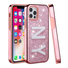 For iPhone 13 PRO Case Embroidered Text Bling Glitter Chrome Hybrid Cover