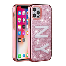 For iPhone 13 PRO Case Embroidered Text Bling Glitter Chrome Hybrid Cover