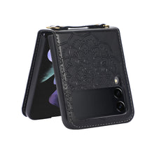 For Samsung Galaxy Z Flip 6 Case Embossed Design Vegan Leather Phone Cover