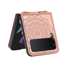 For Samsung Galaxy Z Flip 6 Case Embossed Design Vegan Leather Phone Cover