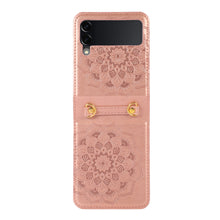 For Samsung Galaxy Z Flip 6 Case Embossed Design Vegan Leather Phone Cover