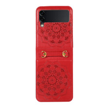 For Samsung Galaxy Z Flip 6 Case Embossed Design Vegan Leather Phone Cover
