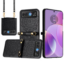 For Motorola Razr 2025/2024 Case Embossed Design Vegan Leather Phone Cover