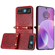For Motorola Razr 2025/2024 Case Embossed Design Vegan Leather Phone Cover
