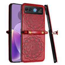 For Motorola Razr 2025/2024 Case Embossed Design Vegan Leather Phone Cover
