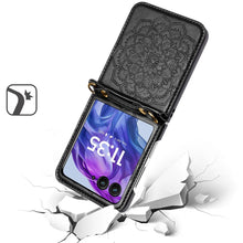 For Motorola Razr+ Plus 2024 Case Embossed Design Vegan Leather Phone Cover