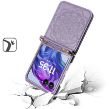 For Motorola Razr+ Plus 2024 Case Embossed Design Vegan Leather Phone Cover