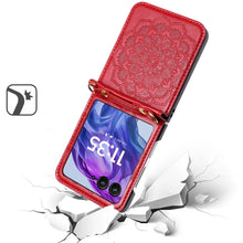 For Motorola Razr+ Plus 2024 Case Embossed Design Vegan Leather Phone Cover