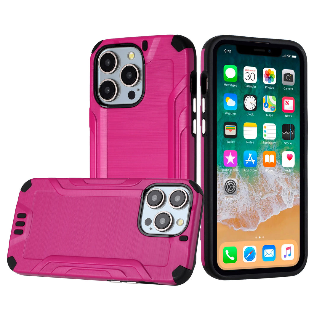 For iPhone 15 PRO Case Exclusive Tough Metallic Hybrid Cover + 2 Tempered Glass