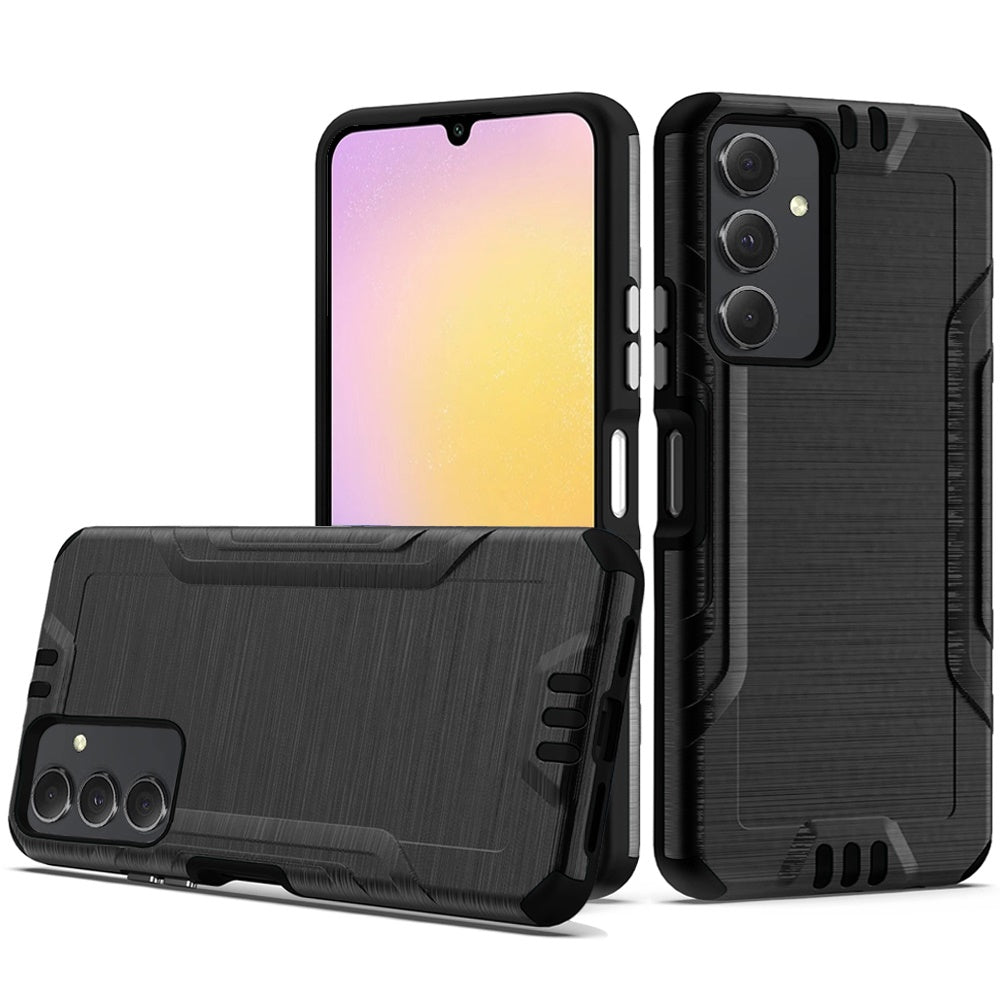 For Samsung A25 5G Case Exclusive Brushed Hybrid Phone Cover + Tempered Glass