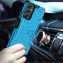 For Samsung A25 5G Case Metallic Brushed Design Shockproof Cover +Tempered Glass