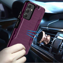 For Samsung A25 5G Case Metallic Brushed Design Shockproof Cover +Tempered Glass