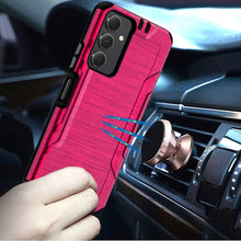 For Samsung A25 5G Case Metallic Brushed Design Shockproof Cover +Tempered Glass