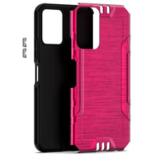 For Samsung A25 5G Case Metallic Brushed Design Shockproof Cover +Tempered Glass