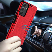 For Samsung A25 5G Case Metallic Brushed Design Shockproof Cover +Tempered Glass
