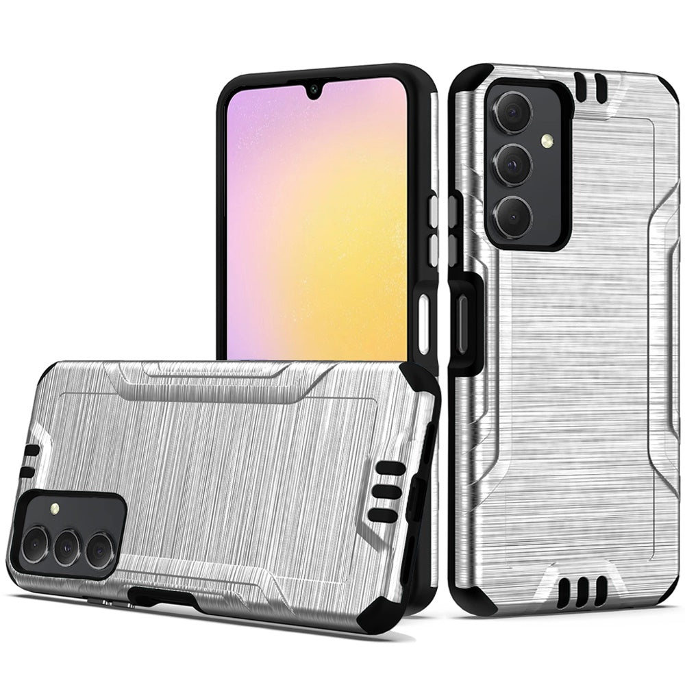 For Samsung A25 5G Case Exclusive Brushed Hybrid Phone Cover + Tempered Glass