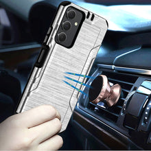 For Samsung A25 5G Case Metallic Brushed Design Shockproof Cover +Tempered Glass