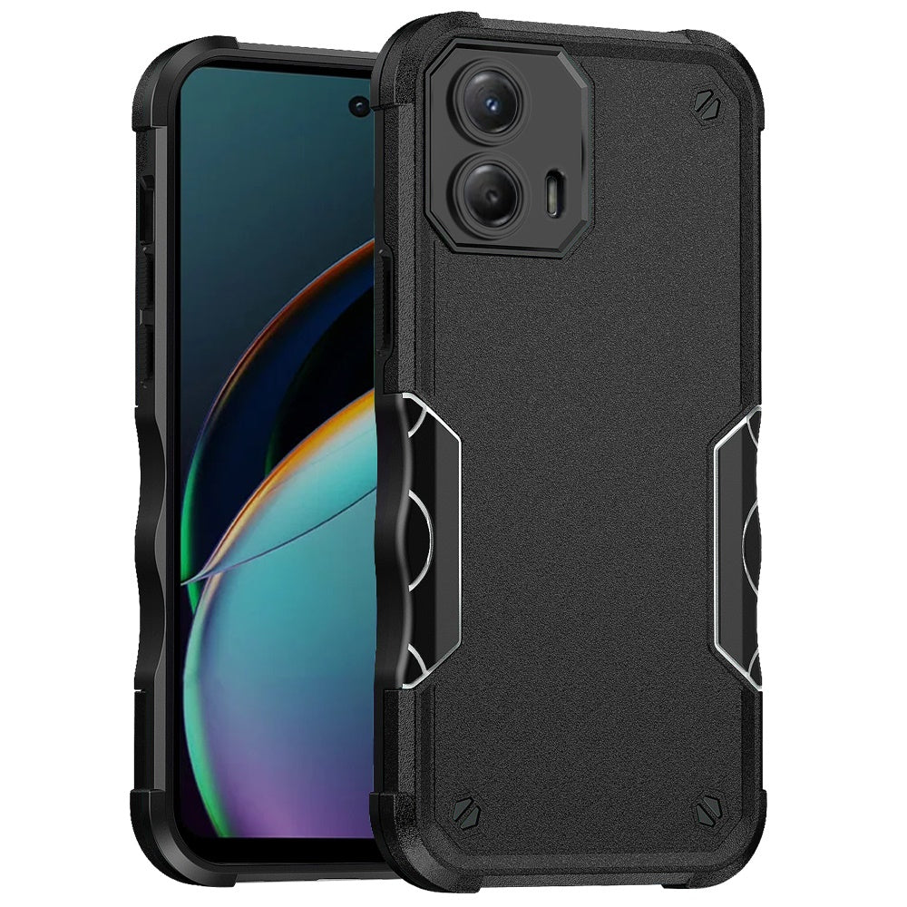 For Moto G 5G (2024) Case Tough Grip Design Shockproof Hybrid + Tempered Glass