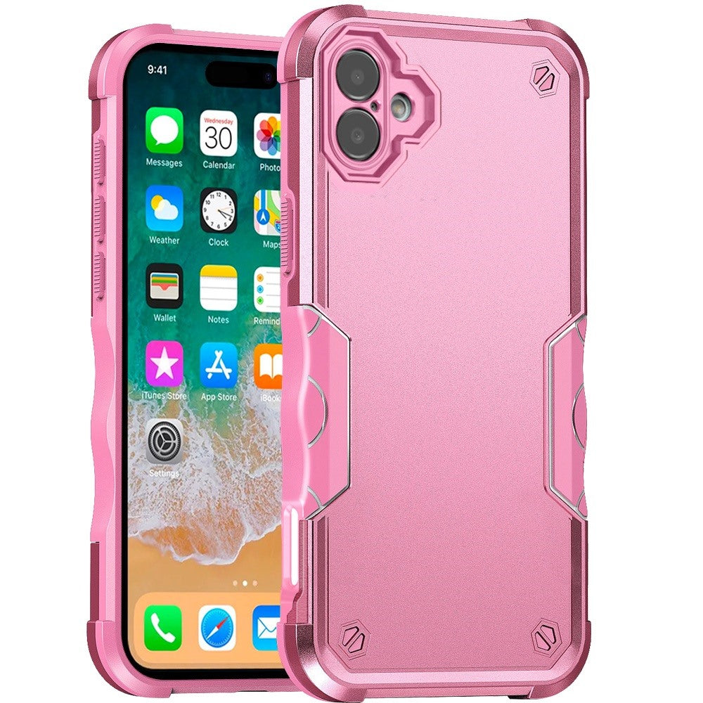 For iPhone 16 Plus 6.7in Case Rugged Grip Design Shockproof + Tempered Glass