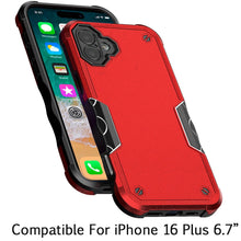 For iPhone 16 Plus 6.7in Case Rugged Grip Design Shockproof + Tempered Glass