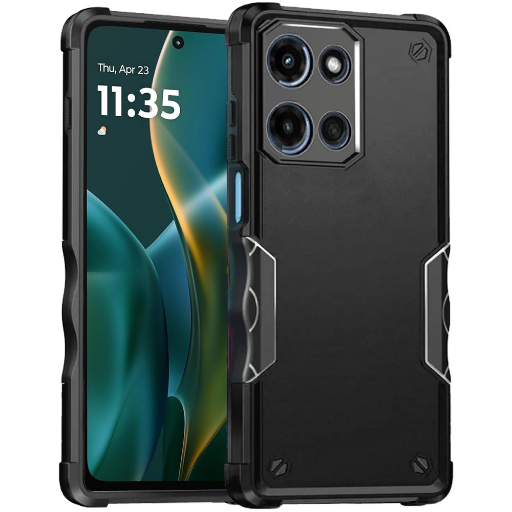 For Moto G Stylus 2025 Case Tough Grip Design Shockproof Hybrid + Tempered Glass