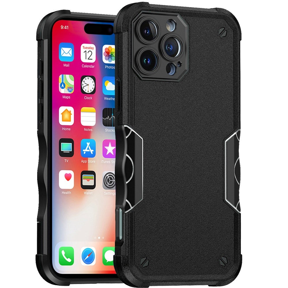 For iPhone 16 Pro 6.3in Case Rugged Grip Design Shockproof Cover +Tempered Glass