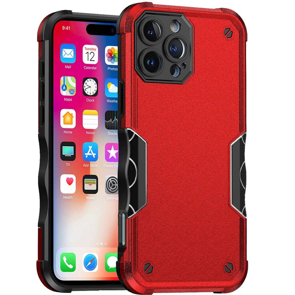 For iPhone 16 Pro 6.3in Case Rugged Grip Design Shockproof Cover +Tempered Glass