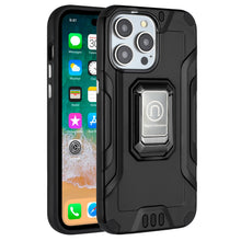 For iPhone 15 PRO Case Shockproof Hybrid With Ring Stand + 2 Tempered Glass