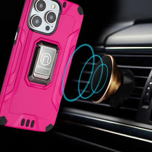 For iPhone 15 Case Shockproof Metallic Hybrid With Ring Stand + 2 Tempered Glass