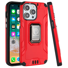 For iPhone 15 PRO Case Shockproof Hybrid With Ring Stand + 2 Tempered Glass